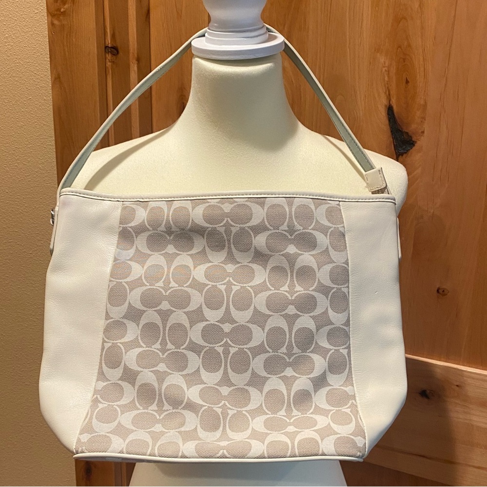 COACH White and Cream/Tan Women's Bag EXCELLENT condition, Canvas, Leather